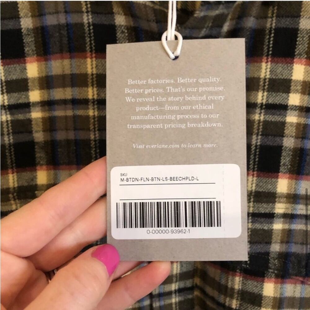 NWT Everlane The Brushed Flannel Shirt Large - Picture 6 of 10